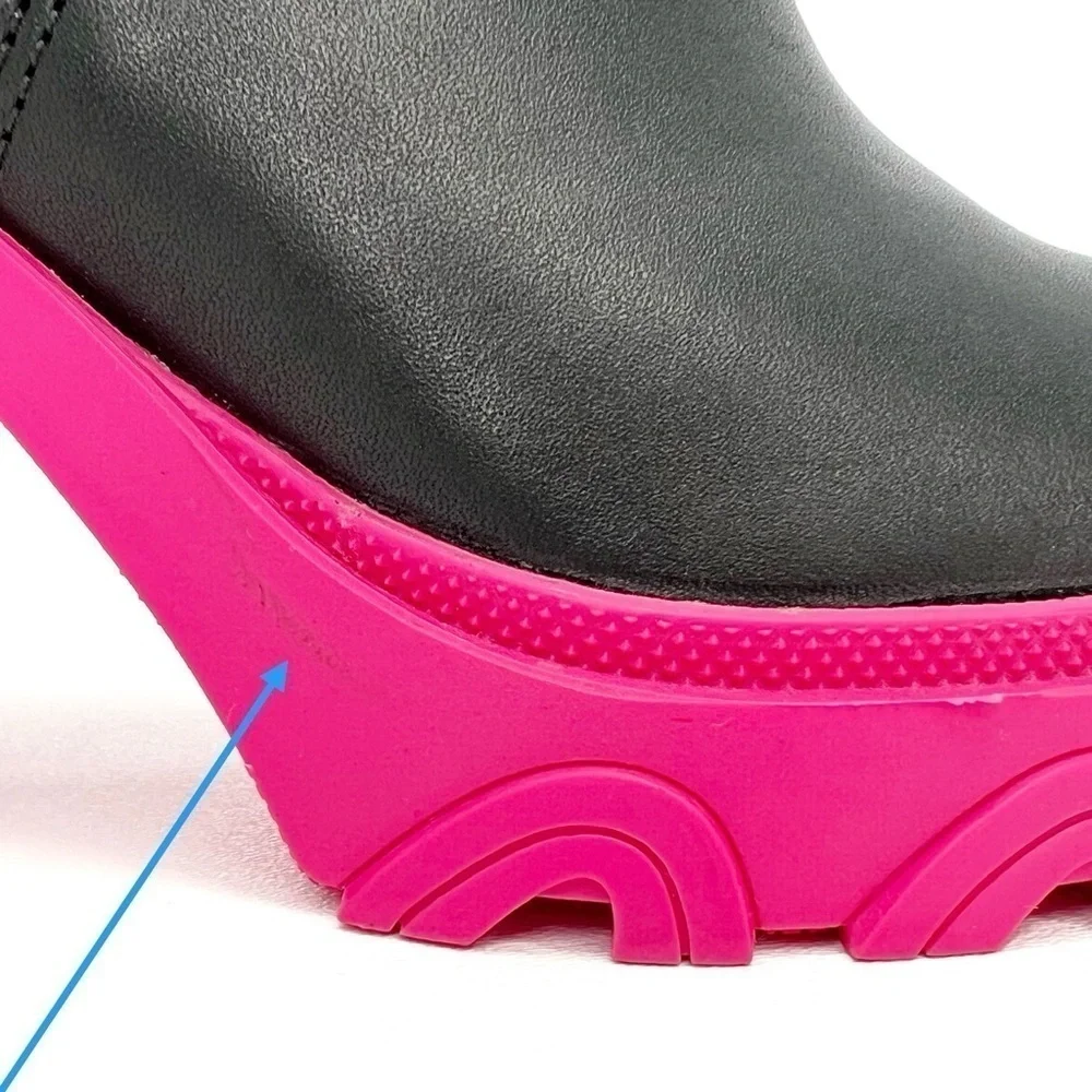 Sorel Brex Waterproof Chelsea Ankle Boots Size 8 Platform Black Pink New NWT